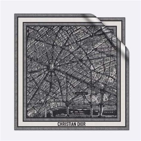 dior scarf map of paris|Plan de Paris 55 Square Scarf Beige and Black Silk .